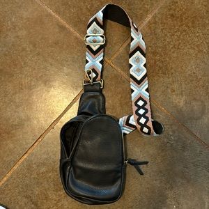 Adjustable Shoulder Bag with Aztec strap